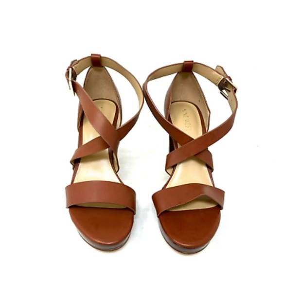 Michael Kors Cognac Brown High Heel
Platform Sandals. Sz: 7 & 1/2 - Picture 2 of 9